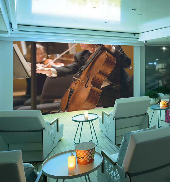 cinema area on board a luxury river cruise ship