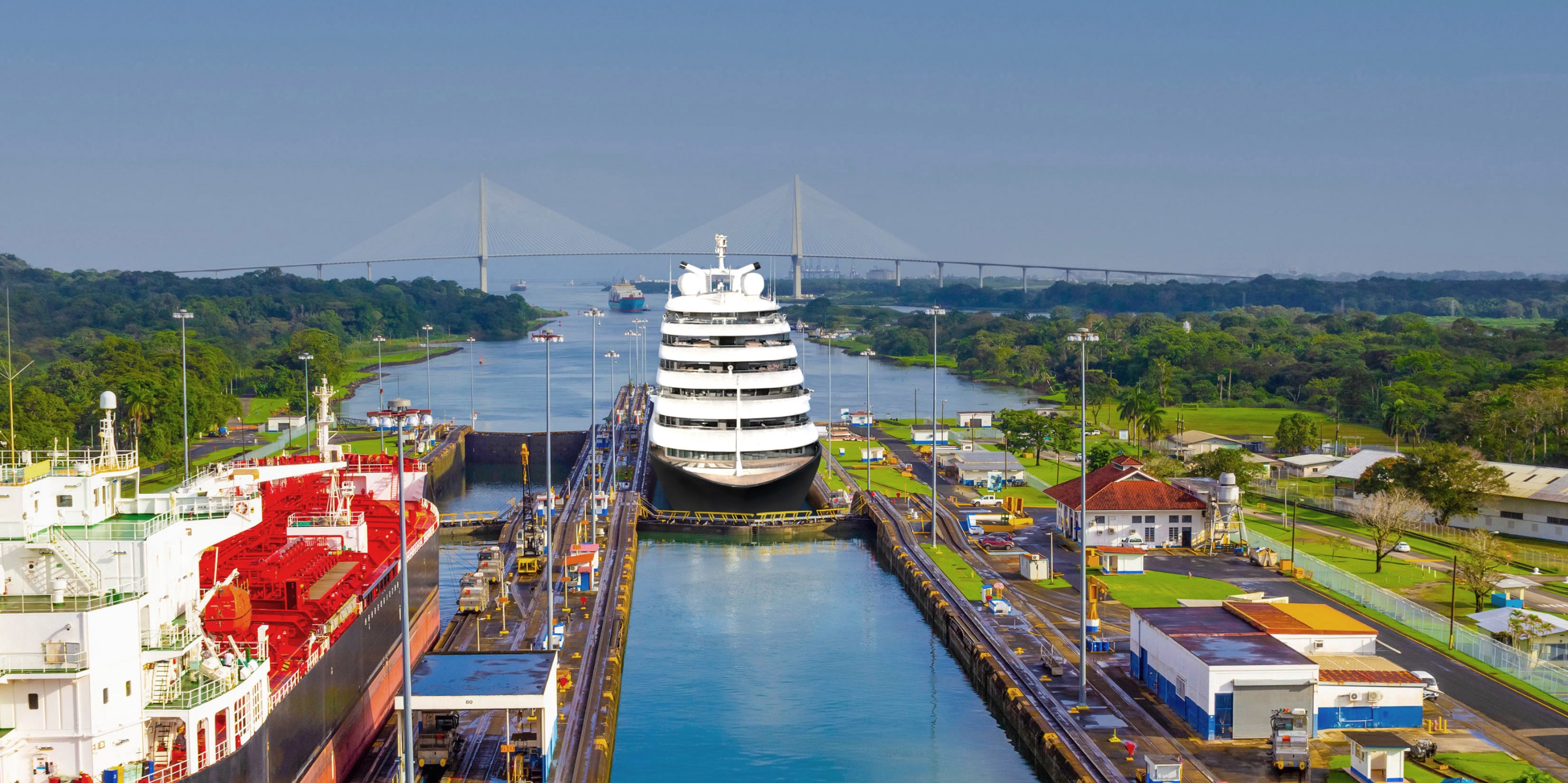 Scenic Eclipse docked in Panama Canal