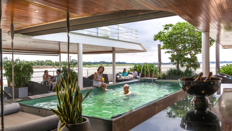 On board pool on a South East Asia river cruise ship