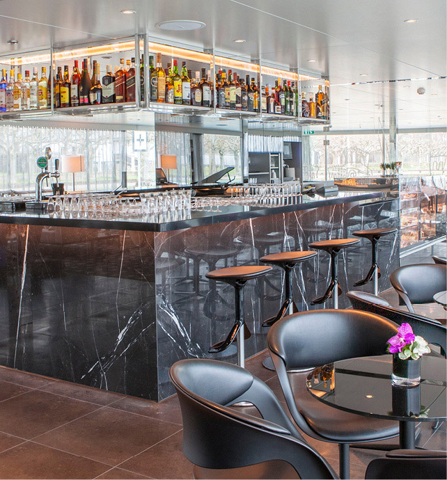 River Cafe on board a luxury river cruise ship