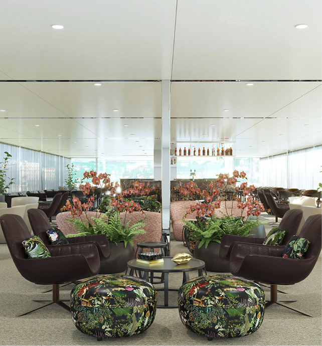 Panorama Lounge on board a luxury river cruise ship