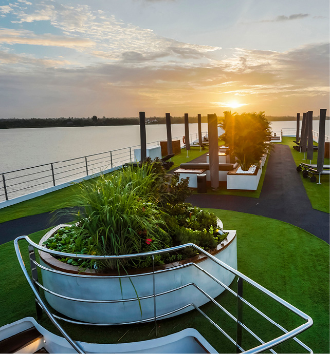 Sun Deck on board a luxury river cruise ship